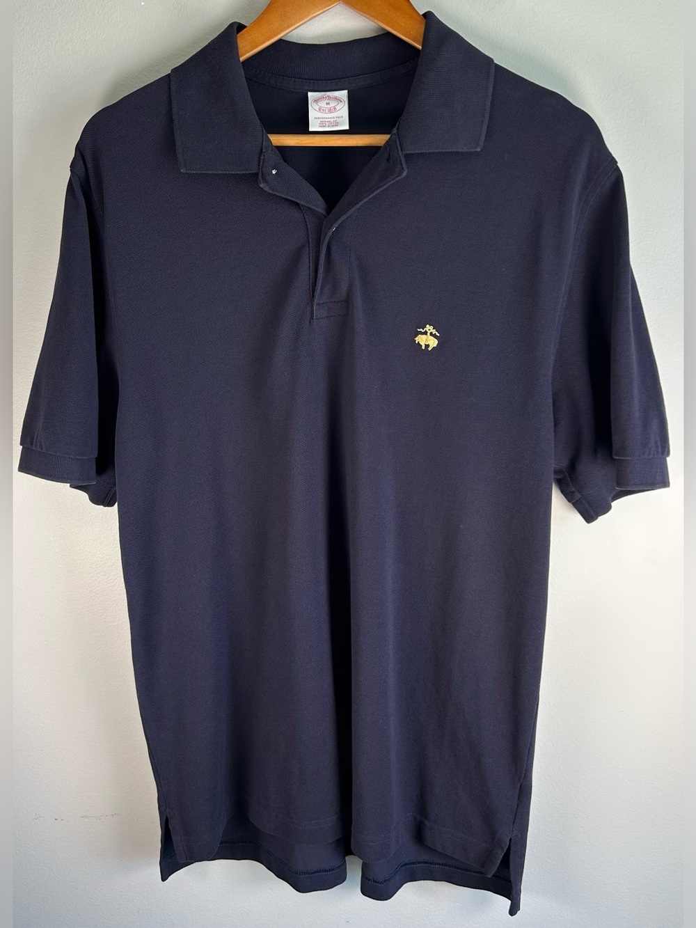 Brooks Brothers 1818 Mens Performance Polo Shirt Size M Navy Original Fit Cotton
